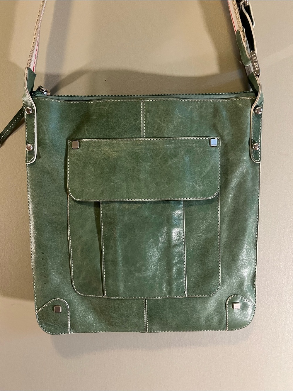Lazaro | Argentinian Green Leather Crossbody Messenger Bag